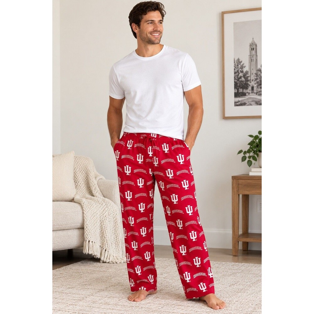 Indiana Hoosiers Men L Pajama Pants Sideline Apparel IU Crimson Cotton Sleepwear